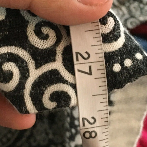 Chicos Cardigan Womens Sz 3 US XL 16 Black White Linen Blend Knit Sweater - Picture 7 of 7
